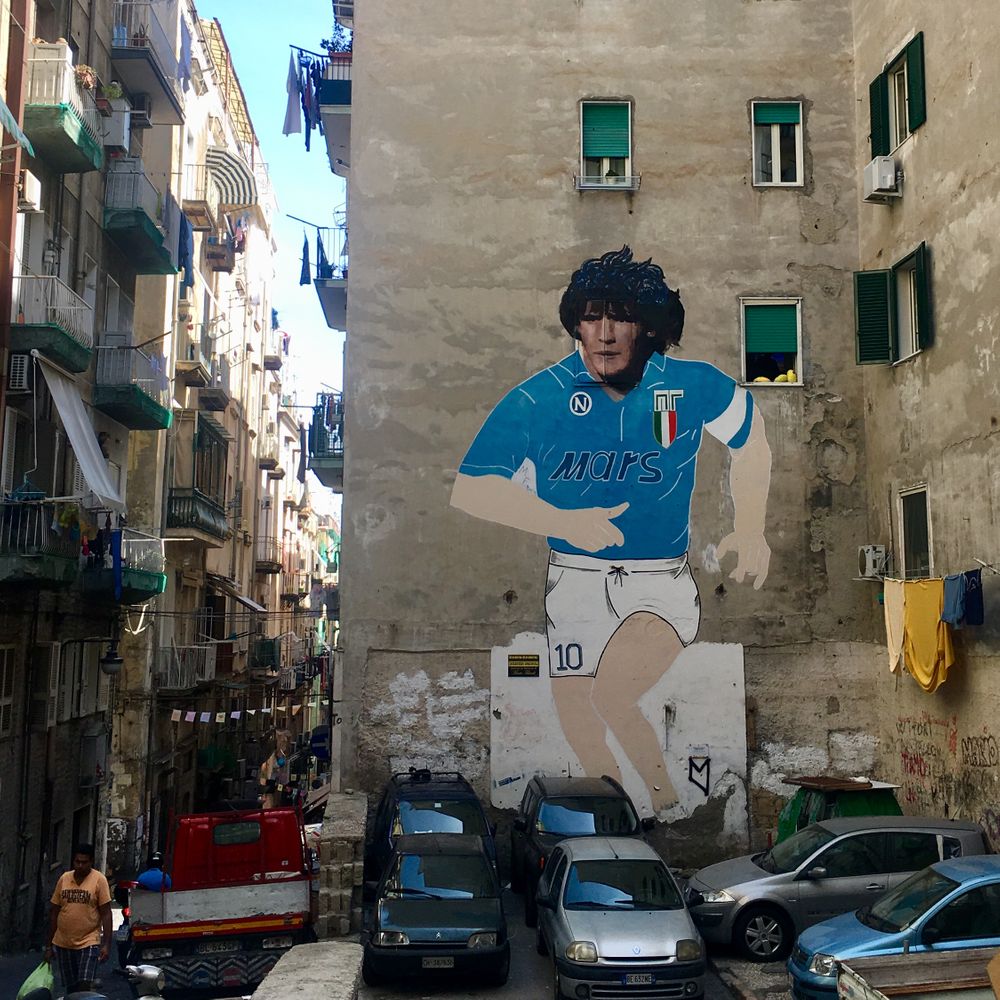 maradona muurschildering